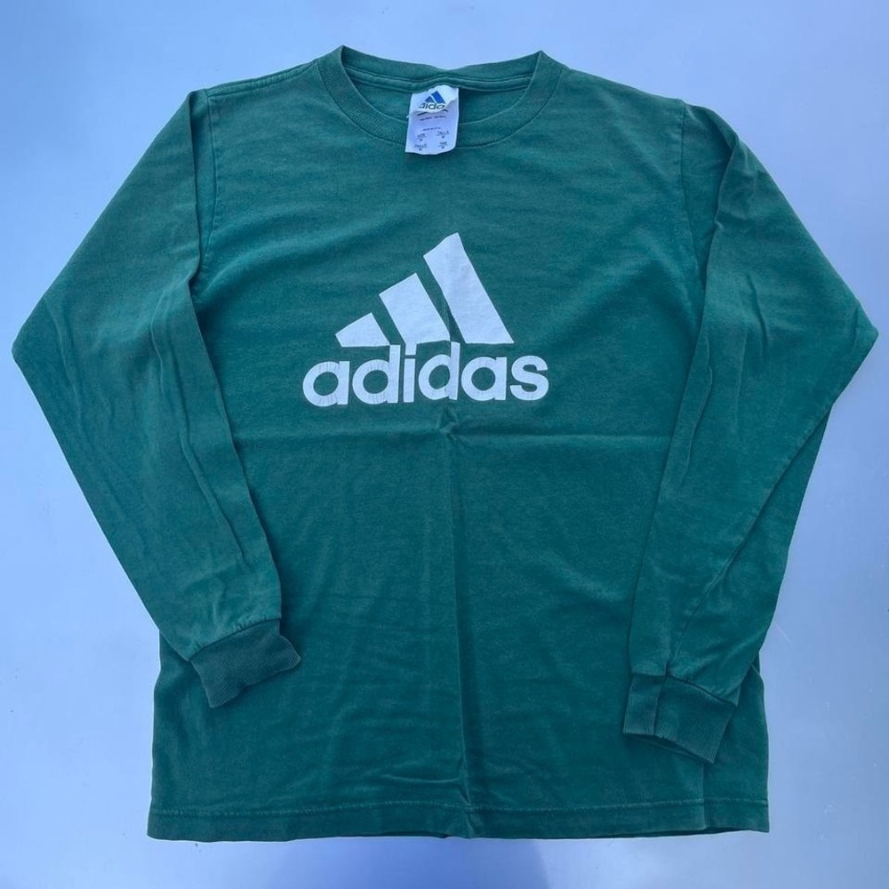 2000s forest green adidas longsleeve tshirt
